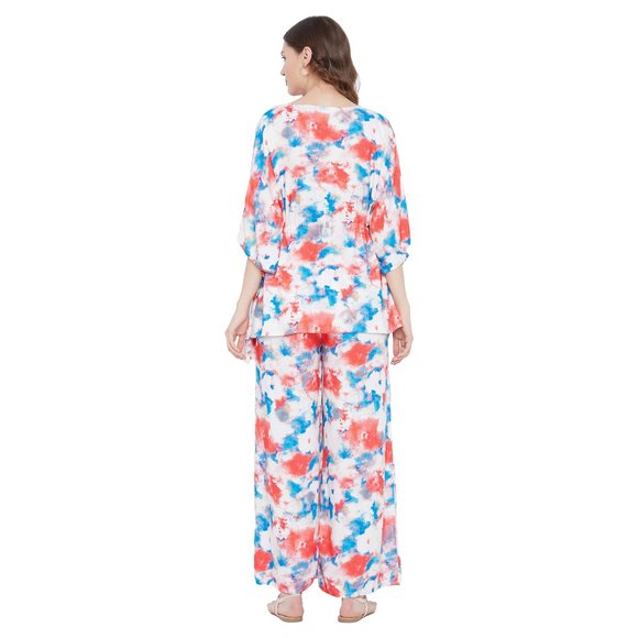 Abstract Printed Stylish Rayon Co-Ord Set Comfy Dress for Women by Gypsie Blu - Picture 10 of 11